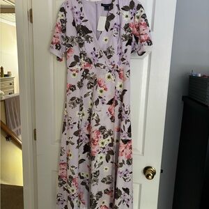 French Connection Cream Puff Sleeve Maxi Dress